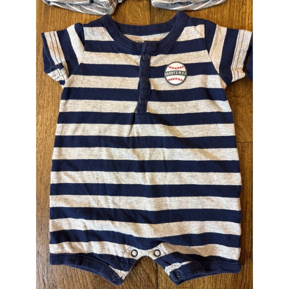 Carters Baby Boy Rompers 3 Months Summer Clothes Lot Outfits Shorts Car Baseball